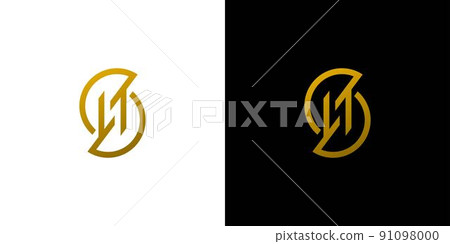 Modern and elegant letter SN initials logo design 91098000