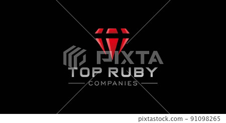 Modern and luxury Ruby logo design 2 91098265