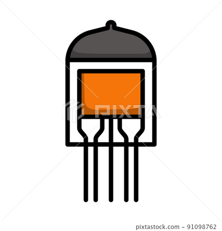 Electronic Vacuum Tube Icon 91098762