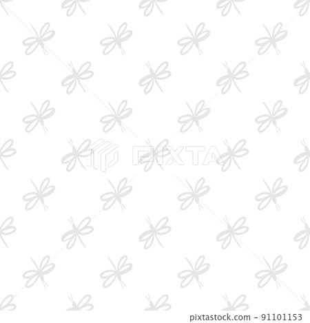 DRAGONFLY PRINT Cute White Insect With On Brown Background Cartoon Abstract Nature Hand Drawn Seamless Pattern Vector Illustration 91101153