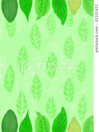 Background material with various leaves and leaf patterns on the background in pastel style 91101422