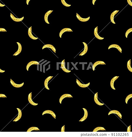 Seamless pattern banana on black background. Vector illustration. Seamless pattern banana on black background. Vector illustration. 91102265