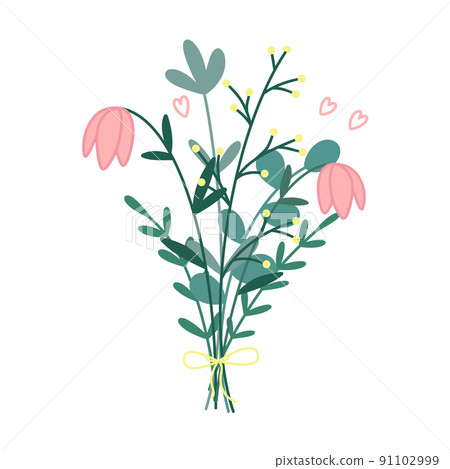 Doodle Bouquet with Flowers,hand Drawn Sketch with Roses and  Chamomiles,daisies.Romantic Bunch,gift To Holiday Stock Vector -  Illustration of holiday, decorative: 239187038