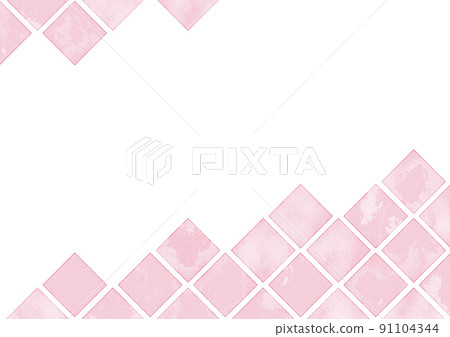 Watercolor tile pattern frame 7 red Ver Watercolor tile pattern frame 7 red Ver 91104344