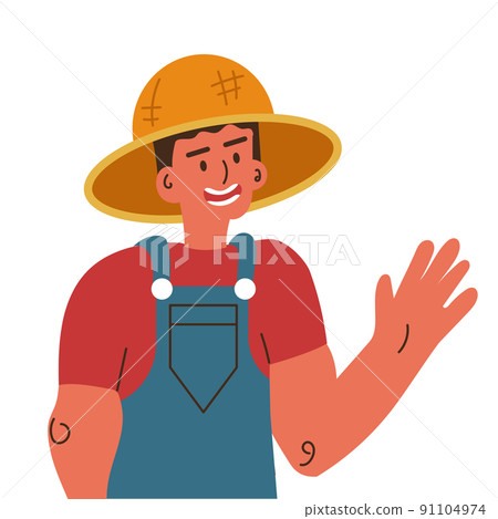 Farmer vector illustration person. Agriculture farming cartoon man and male character work. Gardener icon working countryside and gardening guy. Funny village agriculturist or fun agronomist worker Farmer vector illustration person. Agriculture farming cartoon man and male character work. Gardener icon working countryside and gardening guy. Funny village agriculturist or fun agronomist worker 91104974