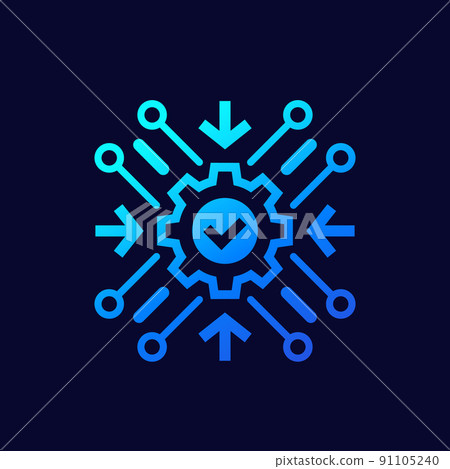 Integration process icon with a gear, vector Integration process icon with a gear, vector 91105240