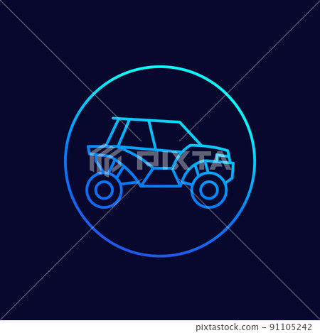 UTV, SxS line icon, vector 91105242