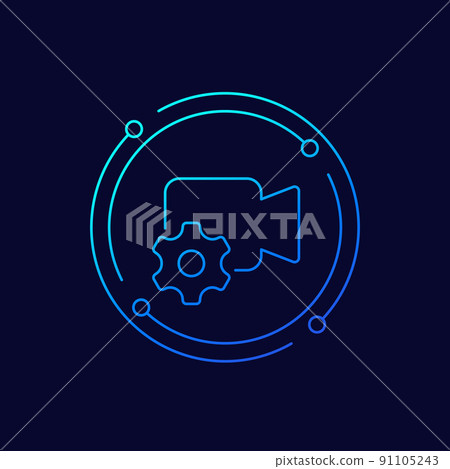 video call settings line icon for web video call settings line icon for web 91105243