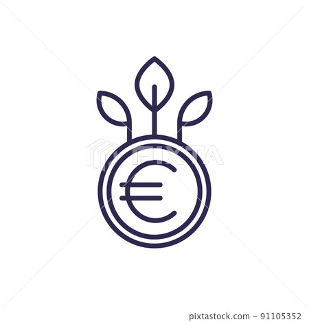 seed money line icon with euro symbol 91105352