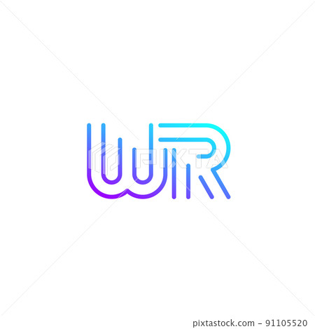 WR letters logo, line vector WR letters logo, line vector 91105520