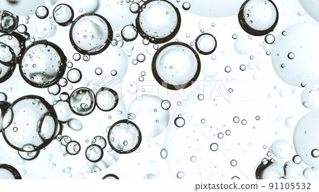 Moving Bubbles on Light Background, macro shot. Moving Bubbles on Light Background, macro shot. 91105532