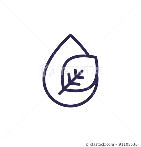 Drop and leaf line icon 91105536