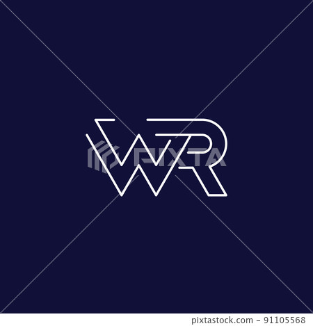 WR letters logo in line design 91105568
