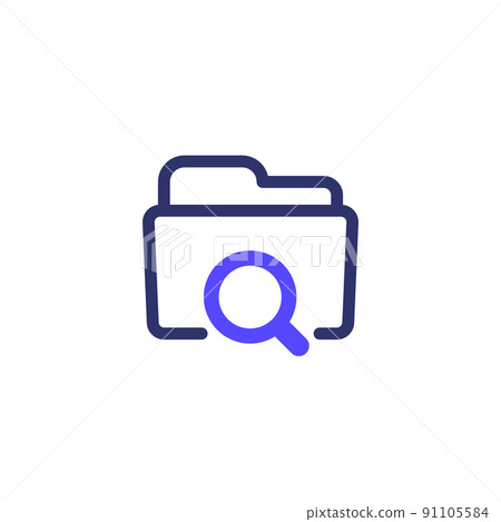 folder search icon on white folder search icon on white 91105584