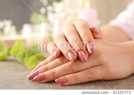 Concept of hand care, close up and selective focus 91105773