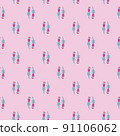 Vector illustration of seamless pattern.Abstract floral pattern. For printing on fabric, on paper, on clothes. Modern drawing. The style is hand drawn. 91106062
