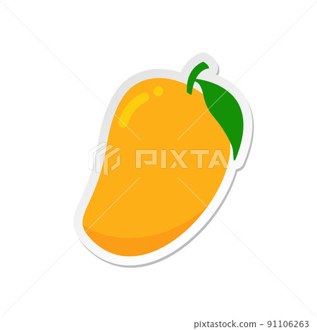 mango tropical sweet summer fruit. Sticker. Ripe 91106263