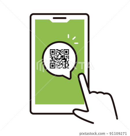 QR 碼和智能手機插圖 91109271