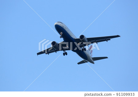 Airbus A320, registration 9A-CTK of Croatia Airlines landing at Zagreb Airport Pleso 91109933