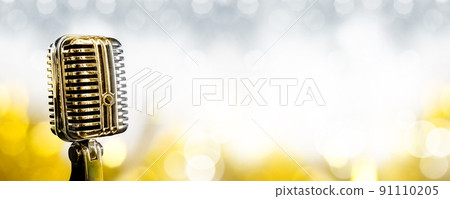 Retro microphone on background Retro microphone on background 91110205