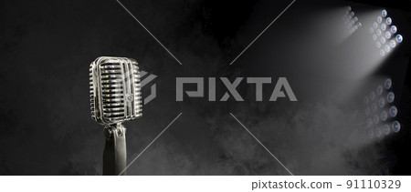 Retro microphone on  background 91110329