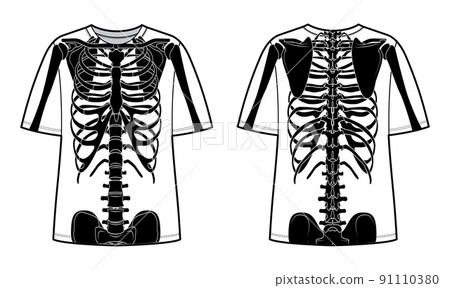 Skeleton costume Human bones on t-shirts front back view men women, children for Halloween, festivals for Day of the 91110380