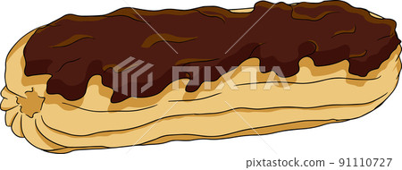 Delicious sweets and desserts. Hand drawn colorful illustration of traditional desserts 91110727