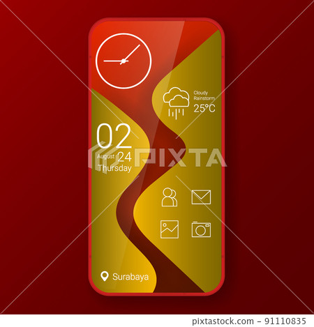 elegant gold red home screen user interface widget style elegant gold red home screen user interface widget style 91110835