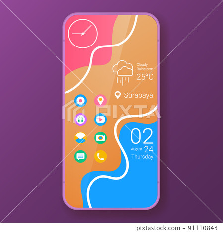 flat colors user interface widget art smartphone flat colors user interface widget art smartphone 91110843