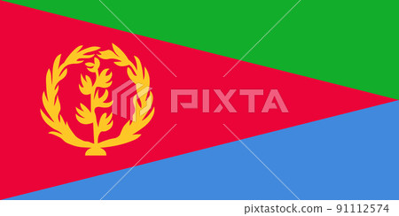 Flag of Eritrea. Eritrean national symbol in official colors. Template icon. Abstract vector background Flag of Eritrea. Eritrean national symbol in official colors. Template icon. Abstract vector background 91112574