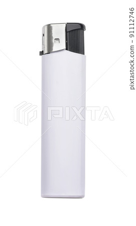 cigarette lighter blank Side view of white blank plastic cigarette lighter - Stock Photo [91112746]