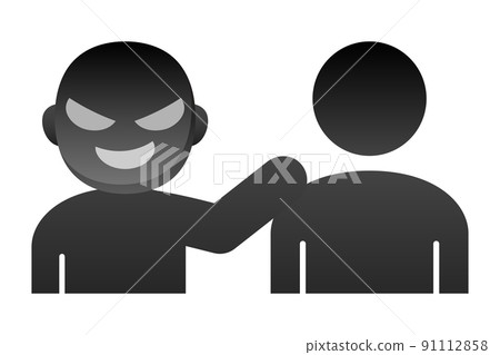 A person who touches another person's shoulder with a bad face 91112858