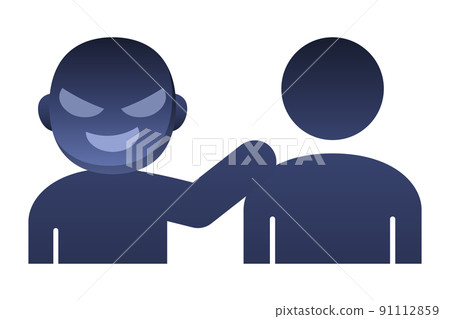 A person who touches another person's shoulder with a bad face 91112859