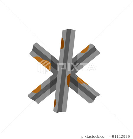 Anti-tank barricade. Czech hedgehog. 91112959