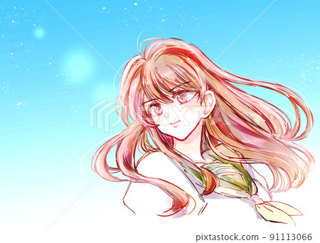 期待的女學生，藍天 91113066