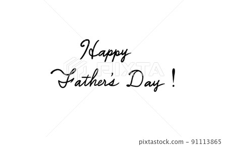 父親節字符只有字符父親節快樂！黑字兩列（兩行） 91113865