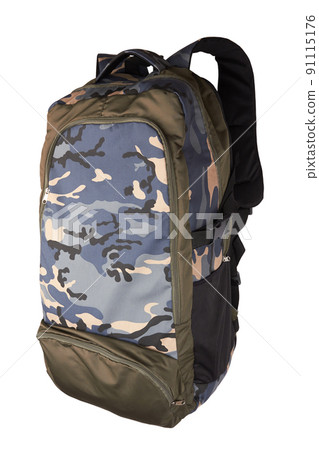 Camouflage backpack on white 91115176 PIXTA