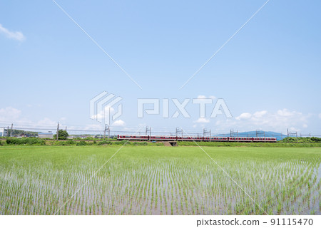 [Kintetsu Nagoya Line] Deadhead train running in the countryside 91115470
