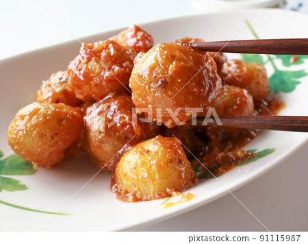 Fried new potato miso garame Fried new potato miso garame 91115987