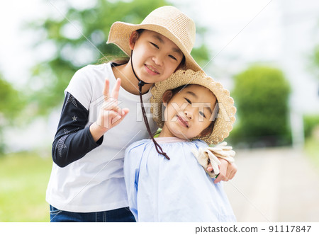 Children playing in the park Children playing in the park 91117847