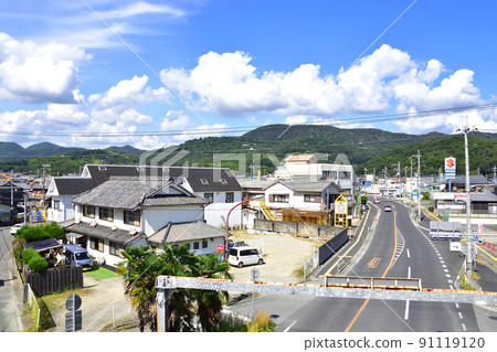 Summer 2021. Scenery from the train window between Saidaiji Station on the Ako Line and Banshu-Ako Summer 2021. Scenery from the train window between Saidaiji Station on the Ako Line and Banshu-Ako 91119120