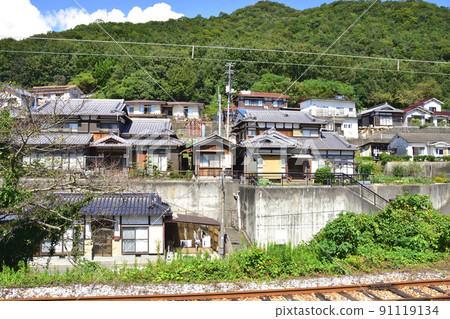 2021 年夏天。從赤穗線西大寺站到播州赤穗的車窗外的風景 2021 年夏天。從赤穗線西大寺站到播州赤穗的車窗外的風景 91119134
