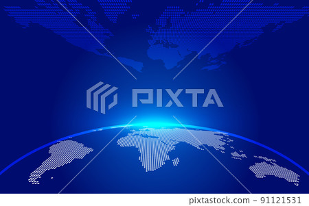 靛藍數字地球黎明之光，相互網絡技術背景。 91121531