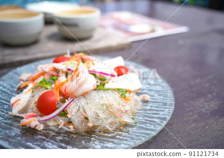 Thai food Yam Wun Sen seafood vermicelli salad Thai food Yam Wun Sen seafood vermicelli salad 91121734