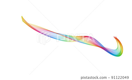 Cartoon Color Wave Ribbon Color wave ribbon background line white background - Stock Illustration ...