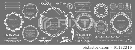 Fashionable frame. Design template. A set of gorgeous foreheads. Fashionable frame. Design template. A set of gorgeous foreheads. 91122219