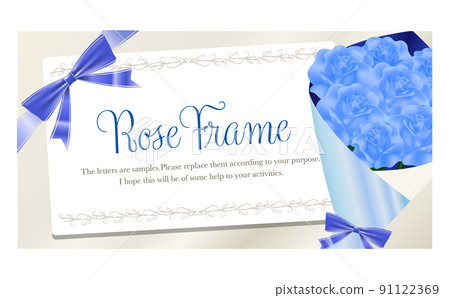 絲帶和玫瑰禮物 frame_blue 91122369