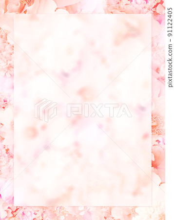 Pink floral frame 91122405