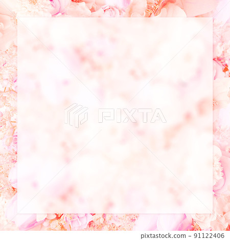 Pink floral frame 91122406