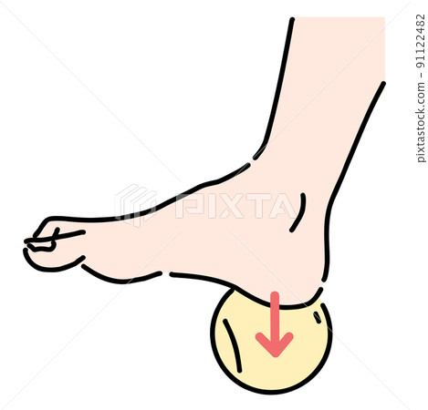 拉伸以用網球刺激腳底並增加腳趾的力量 91122482